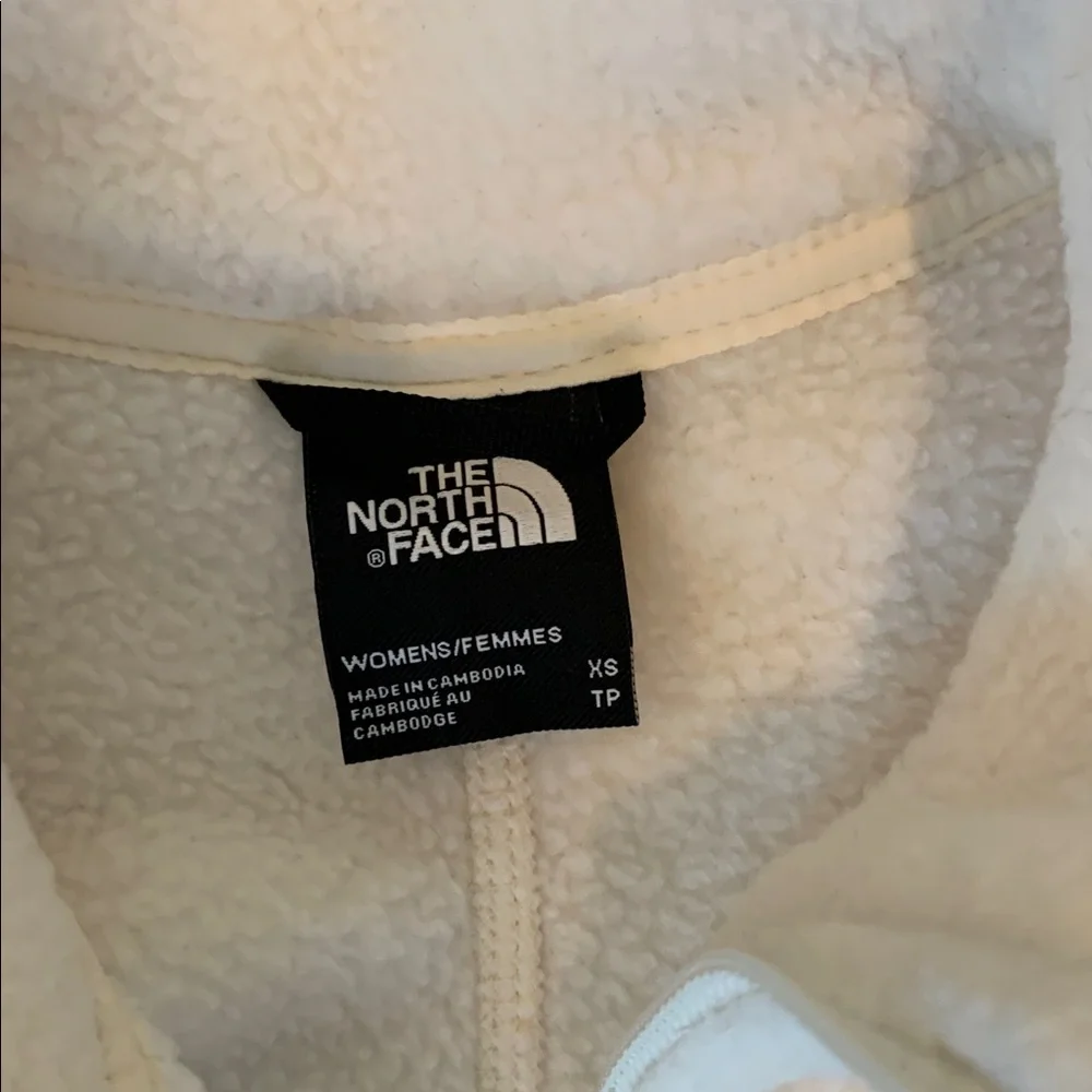 The North Face Ivory Cream Off White Fleece Jacket Full Zip - Picture 3 of 6